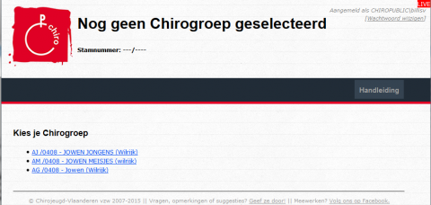 Groep kiezen Groep kiezen